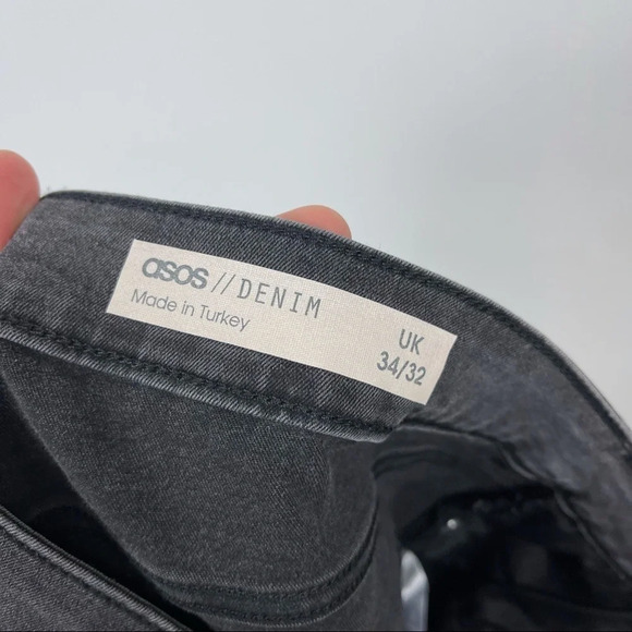 NEW ASOS Denim Dark Grey High Waist Skinny Jeans Sz 34 - Picture 7 of 9